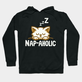 Nap-aholic | Cute Kitty cat napping | Cute design for Nap Lovers Hoodie